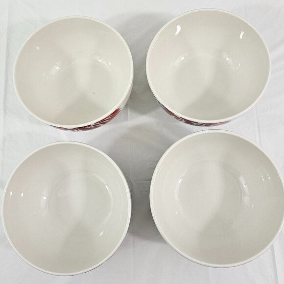 Nanette Lepore Floral Trim Porcelain 5.5" Cereal Soup Salad Bowls – Set of 4 - Picture 13 of 16